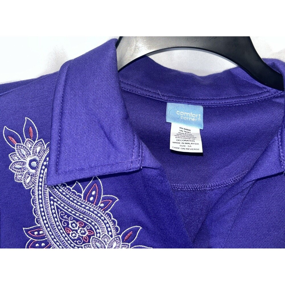 Comfort Corner Purple Paisley Women’s Pullovers Sweatshirt Size SA Retro Y2K - Picture 5 of 7